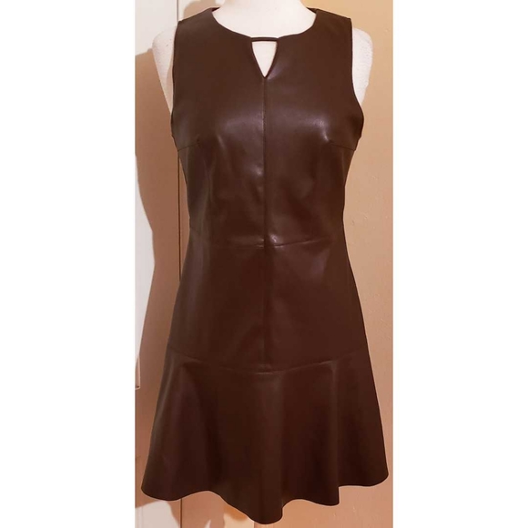 Mon Mou Dresses & Skirts - Dark Burgundy Faux Leather Dress